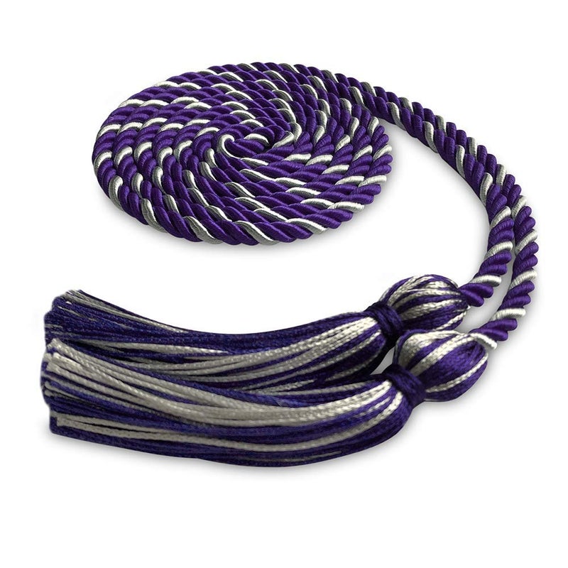 Endea Graduation Single Honor Cord Two-Color (Purple/Silver) - Image 1
